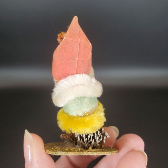 Vintage Pinecone Elf Singing Noel Ornament 1950s Christmas Decor - Picture 3 of 7